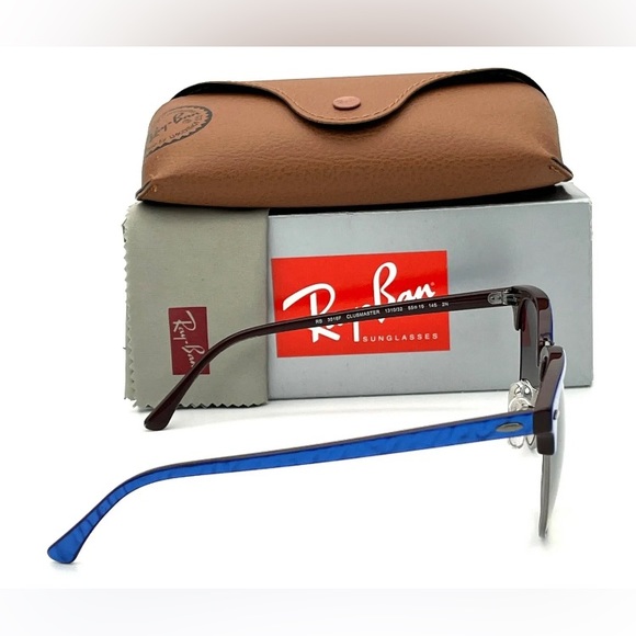 Ray Ban RB3016F Wrinkled Blue on Brown / Gray Gradient 55mm Sunglass - Picture 5 of 5